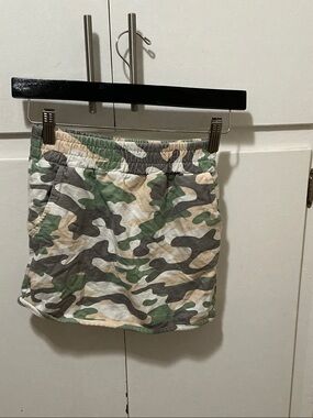 Eleven Paris Camo Mini Skirt in Green, Tan & Gray